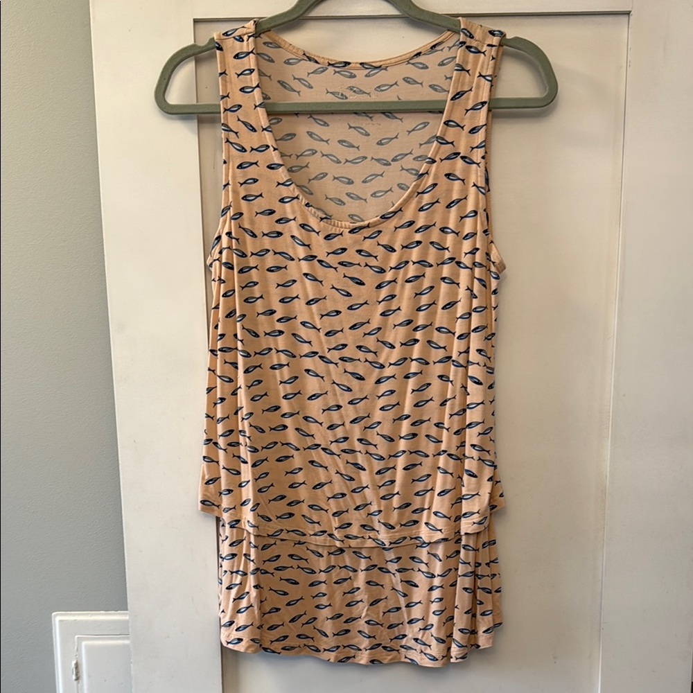 Latched Mama Nursing Fish Print Tank Top